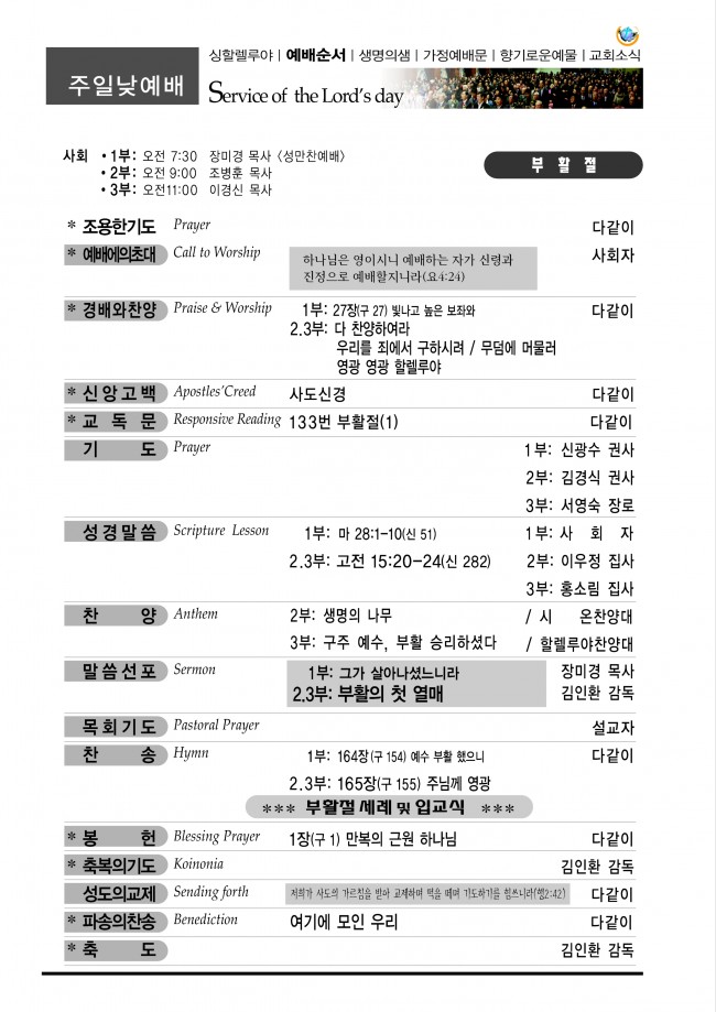 강남성은교회 / 주보&소식